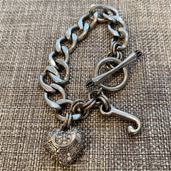Juicy Couture Jewelry - Juicy Couture Pave Heart Charm Bracelet